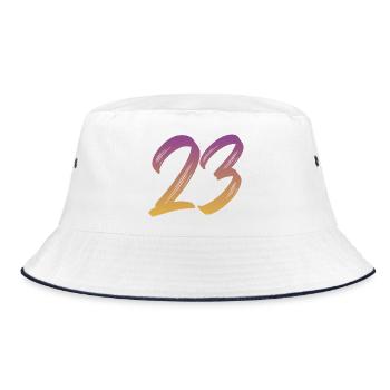 23 - Bucket Hat - Weiß/Navy - Vorne