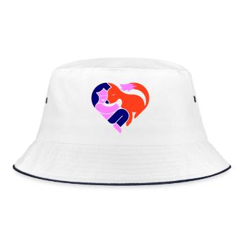 Fuchs verliebt - Bucket Hat - Weiß/Navy - Vorne