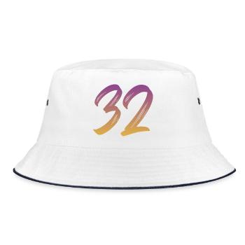 32 - Bucket Hat - Weiß/Navy - Vorne