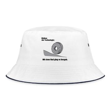 Risiko Technologie - Bucket Hat - Weiß/Navy - Vorne