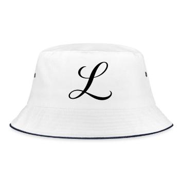 Name mit Anfangsbuchstabe L Lena Leon Luca Lara - Bucket Hat - Weiß/Navy - Vorne