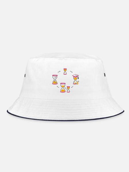 Zeitkreis des Lebens (für helle Hintergründe) - Bucket Hat - Weiß/Navy