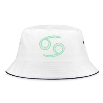 Sternzeichen des Krebses Pastel Grün - Bucket Hat - Weiß/Navy - Vorne