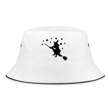 Hexe - Bucket Hat - Weiß/Navy - Vorne