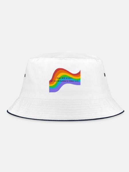 Gegen die AFD - Bucket Hat - Weiß/Navy