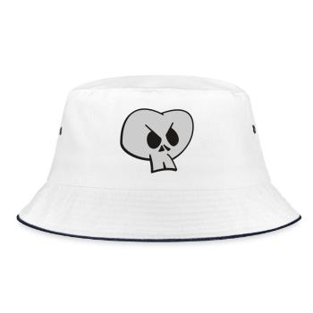 Funny Skull Two Color Design - Bucket Hat - white/navy - Front