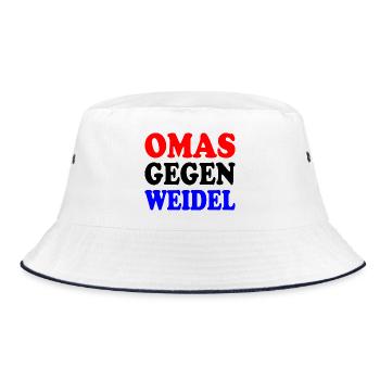 omas gegen weidel - Bucket Hat - Weiß/Navy - Vorne