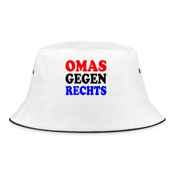 Omas gegen rechts - Bucket Hat - Weiß/Navy - Vorne