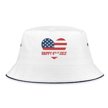 Frohen 4. Juli - Bucket Hat - Weiß/Navy - Vorne