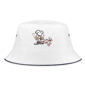 Funny Chef gobble - Bucket Hat - white/navy - Front