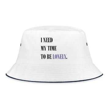 Lonely Quote - Bucket Hat - white/navy - Front