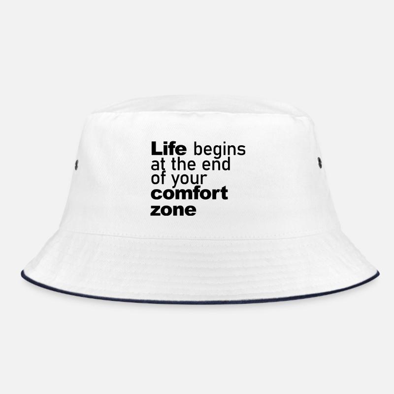 Das Leben beginnt am Ende Ihrer Komfortgrafik Bucket Hat