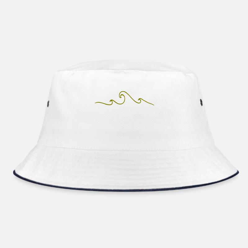 Wellen - Bucket Hat - Weiß/Navy