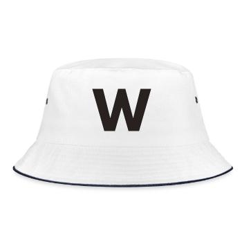 W - Bucket Hat - white/navy - Front