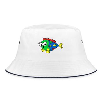 Fish - Bucket Hat - white/navy - Front