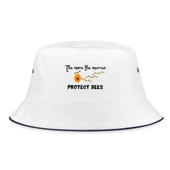 The more the merrier - protect bees - Bucket Hat - white/navy - Front