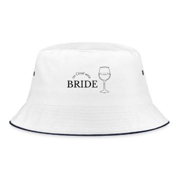 Bride_On_Cloud_Wine - Bucket Hat - white/navy - Front