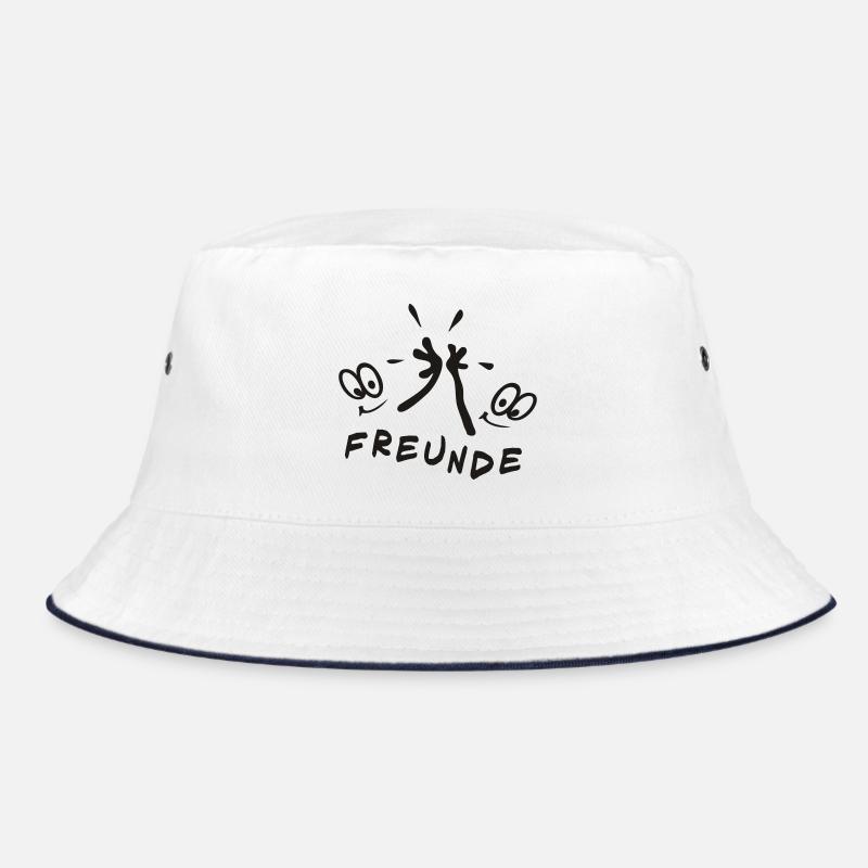 Freunde für immer, Comic - Bucket Hat - Weiß/Navy