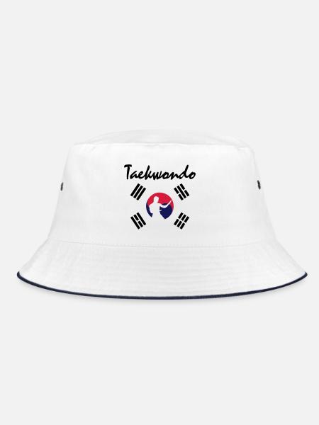 taekwondo_5 - Bucket Hat - white/navy - Front