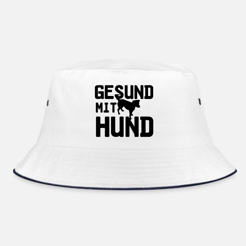 Gesund mit Hund, Hunde, Tier, Medizin, Geschenk - Bucket Hat - Weiß/Navy