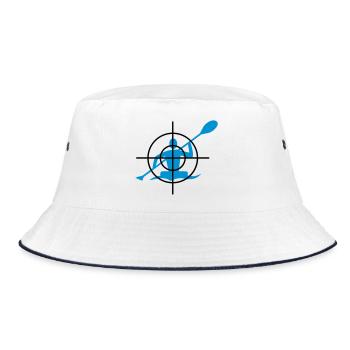 Kanu im Fadenkreuz - Bucket Hat - Weiß/Navy - Vorne