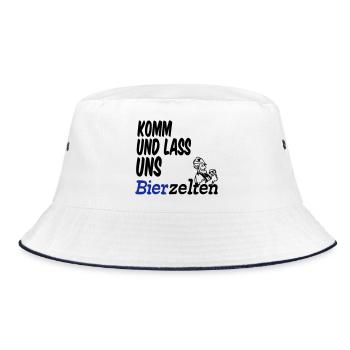 Bierzelt,Bier,Sprüche,Geschenk - Bucket Hat - Weiß/Navy - Vorne