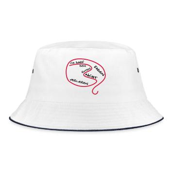 Der rote Faden... - Bucket Hat - Weiß/Navy - Vorne