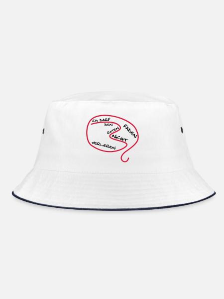 Der rote Faden... - Bucket Hat - Weiß/Navy