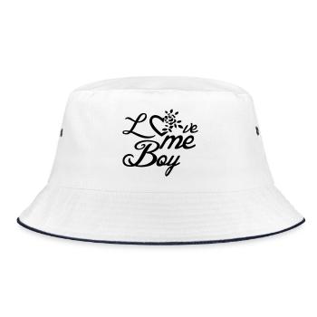 Love me, Boy - Bucket Hat - white/navy - Front