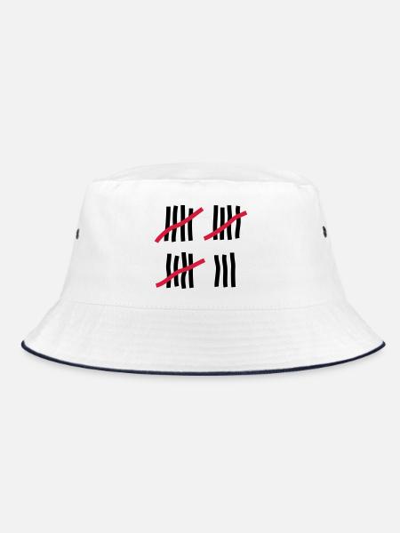 18 Jahre - Geburtstag - Bucket Hat - Weiß/Navy - Vorne