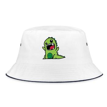 Dinosaure T-Rex Dino Comicstyle en vert - Bob - blanc/marine - Devant