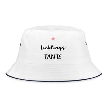 Lieblingstante Geburtstag Geschenk Stern - Bucket Hat - Weiß/Navy - Vorne
