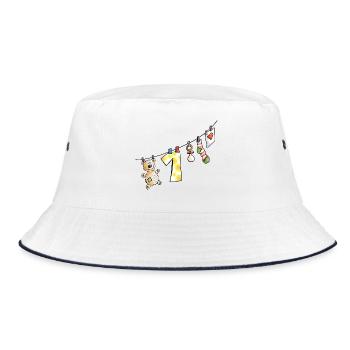 Premier anniversaire de la corde à linge de bébé - un - enfant - Bob - blanc/marine - Devant