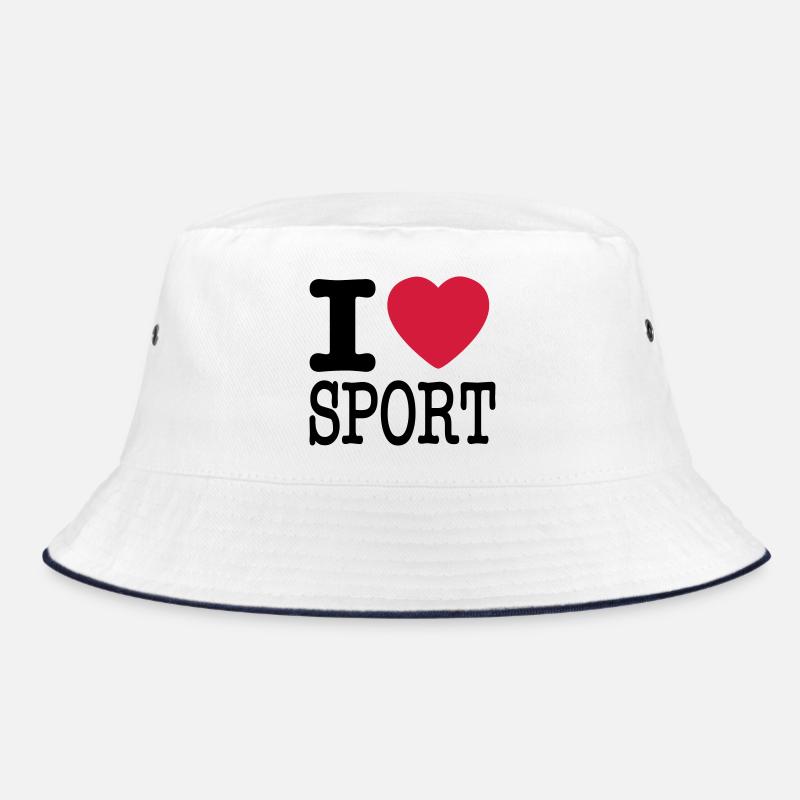 Ich liebe Sport - Bucket Hat - Weiß/Navy
