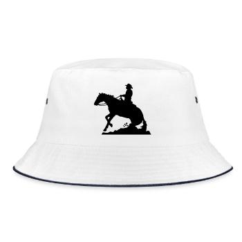 Western Riding Man - Bucket Hat - white/navy - Front