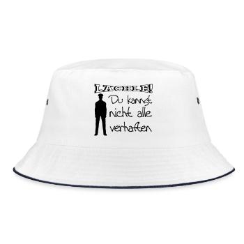 Polizei Geschenk Polizist lustig Spruch Beruf Fun - Bucket Hat - Weiß/Navy - Vorne