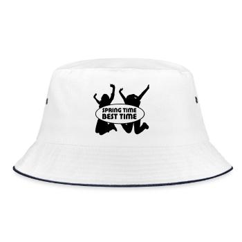 Spring Time Frühling Fun Freunde Sprüche - Bucket Hat - white/navy - Front