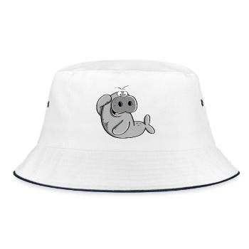 Funny Manatee - manatees - walrus - sea lion - Bucket Hat - white/navy - Front