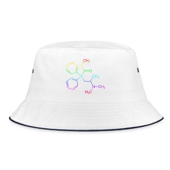 Methadone structural formula - Bucket Hat - white/navy - Front