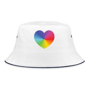 Rainbow Heart - Bucket Hat - white/navy - Front