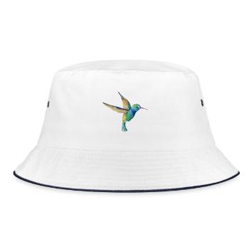 Humming Bird Lovers Bird Watcher Gift Design - Bucket Hat - white/navy - Front