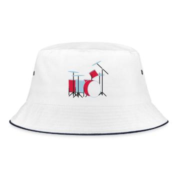 coloured_drums - Bucket Hat - Weiß/Navy - Vorne
