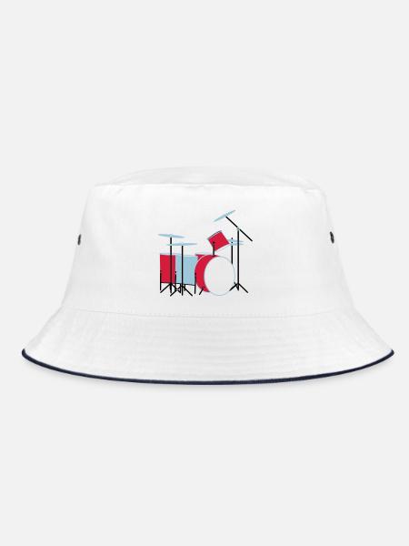 coloured_drums - Bucket Hat - Weiß/Navy