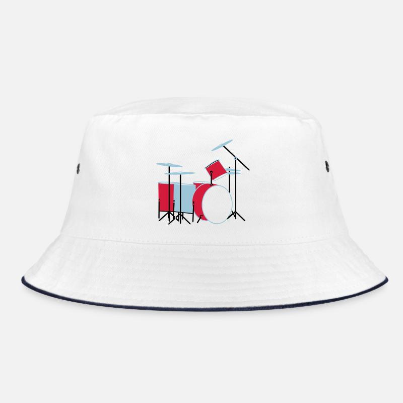 coloured_drums - Bucket Hat - Weiß/Navy