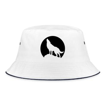 mond wolf - Bucket Hat - Weiß/Navy - Vorne