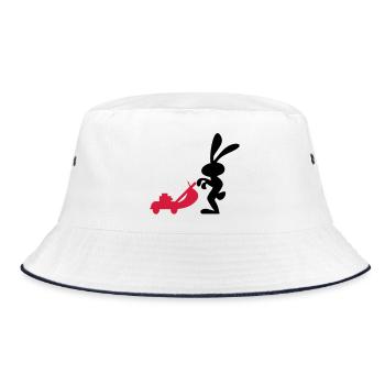 rasenmähen - Bucket Hat - Weiß/Navy - Vorne