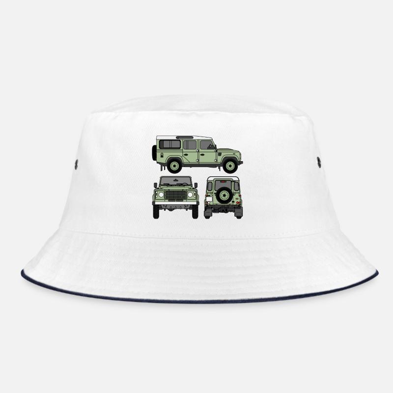 Defender 110 - Sides - Bucket Hat - white/navy