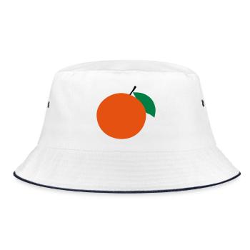 orange - Bucket Hat - white/navy - Front