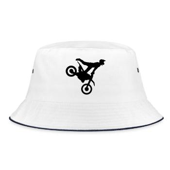 Motocross - Bucket Hat - Weiß/Navy - Vorne