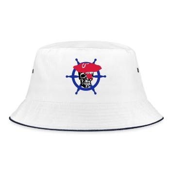 skull pirate - Bucket Hat - white/navy - Front